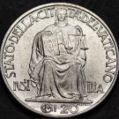 Vatican City 20 Centesimi, 1942 Gem Unc~Justice Seated With Tablets Of Law~Fr/Sh Vatican City 20 Centesimi, 1942 Gem Unc~Justice Seated With Tablets Of Law~Fr/Sh