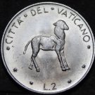 Vatican City 2 Lire, 1971 Gem Unc~RARE~110,000 Minted~Lamb Standing~Free Ship