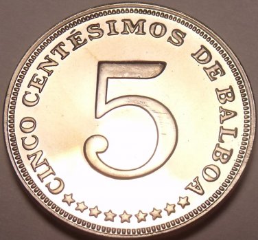 Panama 5 Centesimos, 1969 Rare Proof~14,000 Minted~Free Shipping