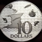 Trinidad & Tobago $10, 1974 Silver Proof~RARE~28,000 Minted~Free Shipping