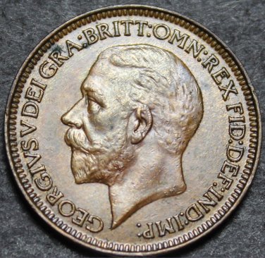 Great Britain Farthing, 1930 Unc~George V~Free Shipping