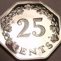 Large Rare Proof Malta 1976 25 Cents~Sun And Canoe~26,000 Minted~Free Shipping
