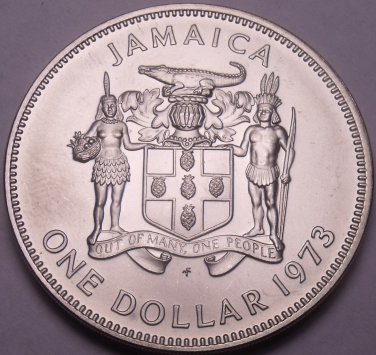 Jamaica Dollar, 1973 Rare Matte Gem BU ~Only 10,000 Minted~Excellent~Free Ship