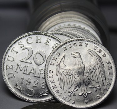 Rare Gem Unc Roll (50) Germany (Weimar) 1923-D 200 Mark Coins~EAGLE~Free Ship