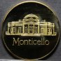 Thomas Jefferson 22k Gold Plated Medallion~Monticello~37.8mm~Free Shipping