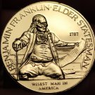 Benjamin Franklin 24k Gold Plated Wisest Man In America~Cradle Of Liberty Medal