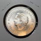 Netherlands 10 Gulden, 1970 Gem Unc Silver~25th Anniversary Of Liberation~Fr/Shi