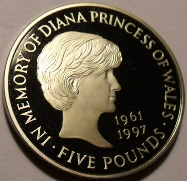 Great Britain 5 Pounds, 1999 Proof~In Memory Of Princess Diana~100,000 Minted~FS