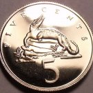 Rare Proof Jamaica 1977 5 Cents~Crocodile~10,000 Minted~Excellent~Free Shipping