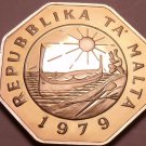 Malta 25 Cents, 1979 Rare Proof~Only 6,577 Minted~Free Shipping