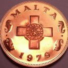 Malta Cent, 1979 Cent~Rare Proof~The George Cross~6,577 Minted~Free Shipping