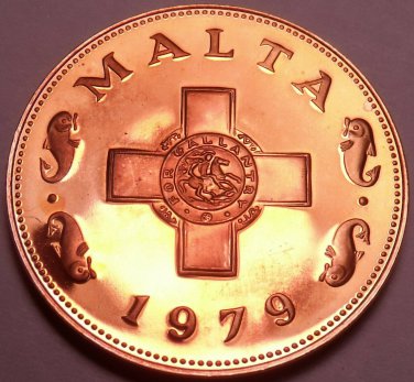 Malta Cent, 1979 Cent~Rare Proof~The George Cross~6,577 Minted~Free Shipping