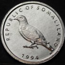 Somaliland Shilling, 1994-PM Gem Unc~1st Coin Ever Minted~Somali Stock Dove~Fr/S