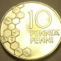 Finland 10 Penni, 1998 Gem Unc~Flower Pods & Honeycombs~Free Shipping