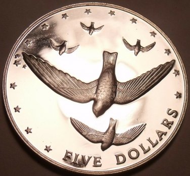 Cook Islands $5.00, 1977 Rare Silver Proof~Atiu Swiftlet~11,000 Minted~Fr/Ship