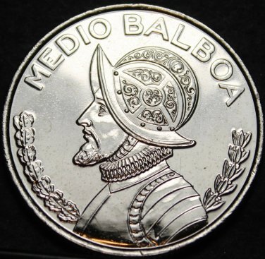 Panama Half Balboa, 2018 Gem Unc~Armored Bust~Scarce~Free Shipping