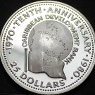 Barbados $25.00, 1980 Silver Proof~RARE~Caribbean Development~2,345 Minted~Fr/Sh
