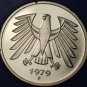 Germany 1979-F 5 Marks Proof~89,000 Minted~Eagle With Wings Spread~Free Shipping