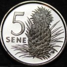 Samoa 5 Sene, 1974 Rare Silver Proof~Pineapple~Only 5,578 Minted~Free Shipping