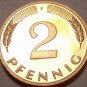 Germany 2 Pfennig, 1979-F Proof~Only 89,000 Minted~Minted In Stuttgart~Free Ship
