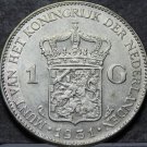 Netherlands Gulden, 1931 Gem Unc Silver~GOD ZIG MET ONS~Free Shipping