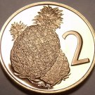 Cook Islands 2 Cents, 1974 Cameo Proof~7,300 Minted~Pineapple~Free Shipping