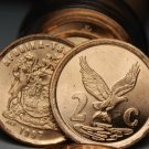 Gem Unc Roll (40) South Africa 1997 2 Cents~Eagle With Talons~Venda Legend~Fr/Sh
