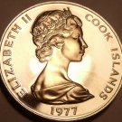 Cook Islands 5 Cents, 1977 Rare Proof~5,986 Minted~Hibiscus~Free Shipping