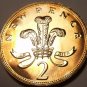 Great Britain 2 Pence, 1971~Gem Proof~Welsh Plume~1st Year~Free Shipping