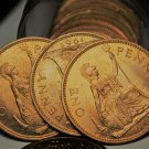 Gem Unc Roll (20) Great Britain 1962 Pennys~Britannia Seated Right~Last Year~F/S