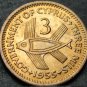 Gem Unc Roll (50) Cyprus 1955 3 Mils Coins~Only Year~FLYING FISH~Free Shipping