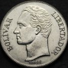 Venezuela 5 Bolivares, 1990 Unc~Large Head Variety~Last Year Ever~Free Shippping