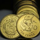 Gem Unc Roll (50) Seychelles 1997 10 Cent Coins~Yellowfin Tuna~Swordfish~Fr/Ship