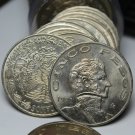 Unc Roll (20) Large Mexico 1971 5 Peso Coins~Edge Inscription~1st Year Ever~Fr/S