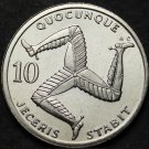 Isle Of Man 10 Pence, 1992 Unc~Triskeles~1st Year Ever~Free Shipping