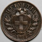 Switzerland 2 Rappen, 1918 ~More then 100 Years old~Free Shipping*