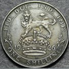 Great Britain Shilling, 1926 Silver~Lion On Top Of Crown~Free Shipping