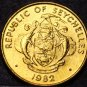 Seychelles 5 Cents, 1982 Gem Unc~Maniok Plant~1st Year Ever~Free Shipping