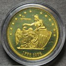 25mm Bicentennial Solid Brass Encapsulated Medallion~6 Bits plus 1~Liberty Eagle
