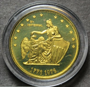 25mm Bicentennial Solid Brass Encapsulated Medallion~6 Bits plus 1~Liberty Eagle