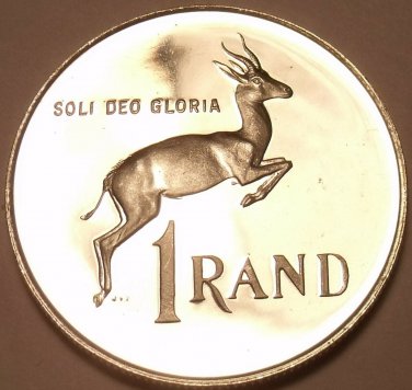 South Africa Rand, 1983 Rare Silver Proof~14k Minted~Springbok~Free Shipping