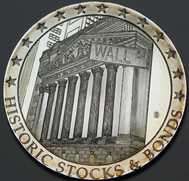 Huge Wall Street Silver Plated 50mm Proof Medallion~Thomas Edison Company~Fr/Shi
