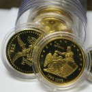 Roll (10) Encapsulated 25mm Brass Bi-Centennial Medallions~EAGLE~Free Shipping