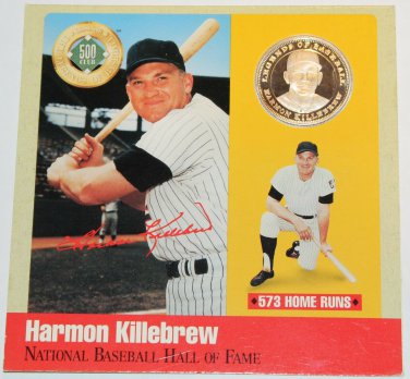 Rare .999 Silver Proof Harmon Killebrew 500 Club~Legends Of Cooperstown~Free Shi