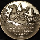 Bronze Franklin Mint Medallion~Battle Of Kings Mountain~Backwoodsmen~Free Ship