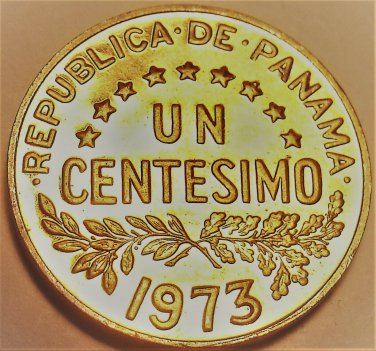 Panama Centesimo, 1973 Rare Proof~Only 17,000 Minted~Uracca~Free Shipping