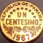 Panama Centesimo, 1967 Rare Proof~Only 20,000 Minted~Uracca~Free Shipping