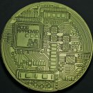 Huge 40mm Gold Plated Bit Coin Proof Medallion~Fantastic~Free Shipping