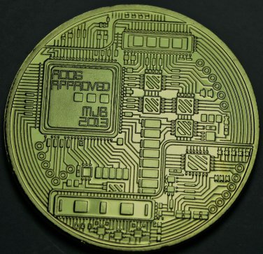 Huge 40mm Gold Plated Bit Coin Proof Medallion~Fantastic~Free Shipping