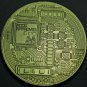 Huge 40mm Gold Plated Bit Coin Proof Medallion~Fantastic~Free Shipping